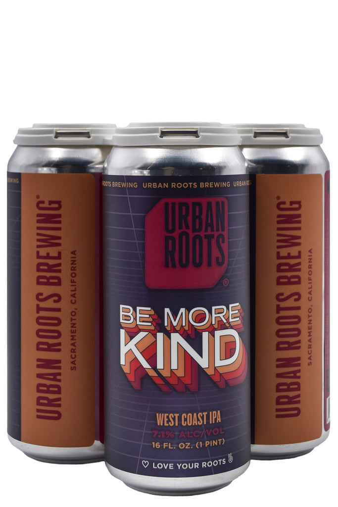 Bottle of Urban Roots Be More Kind West Coast IPA 4pk (16oz)-Beer-Flatiron SF