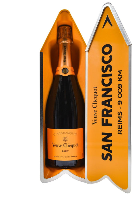 Bottle of Veuve Clicquot Champagne Yellow Label Brut SF Arrow Tin NV [NET]-Sparkling Wine-Flatiron SF