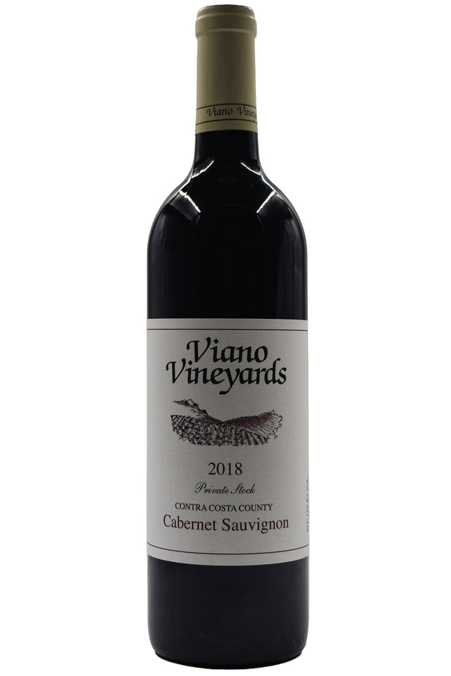 Bottle of Viano Vineyards Contra Costa Co. Estate Cabernet 2018-Red Wine-Flatiron SF