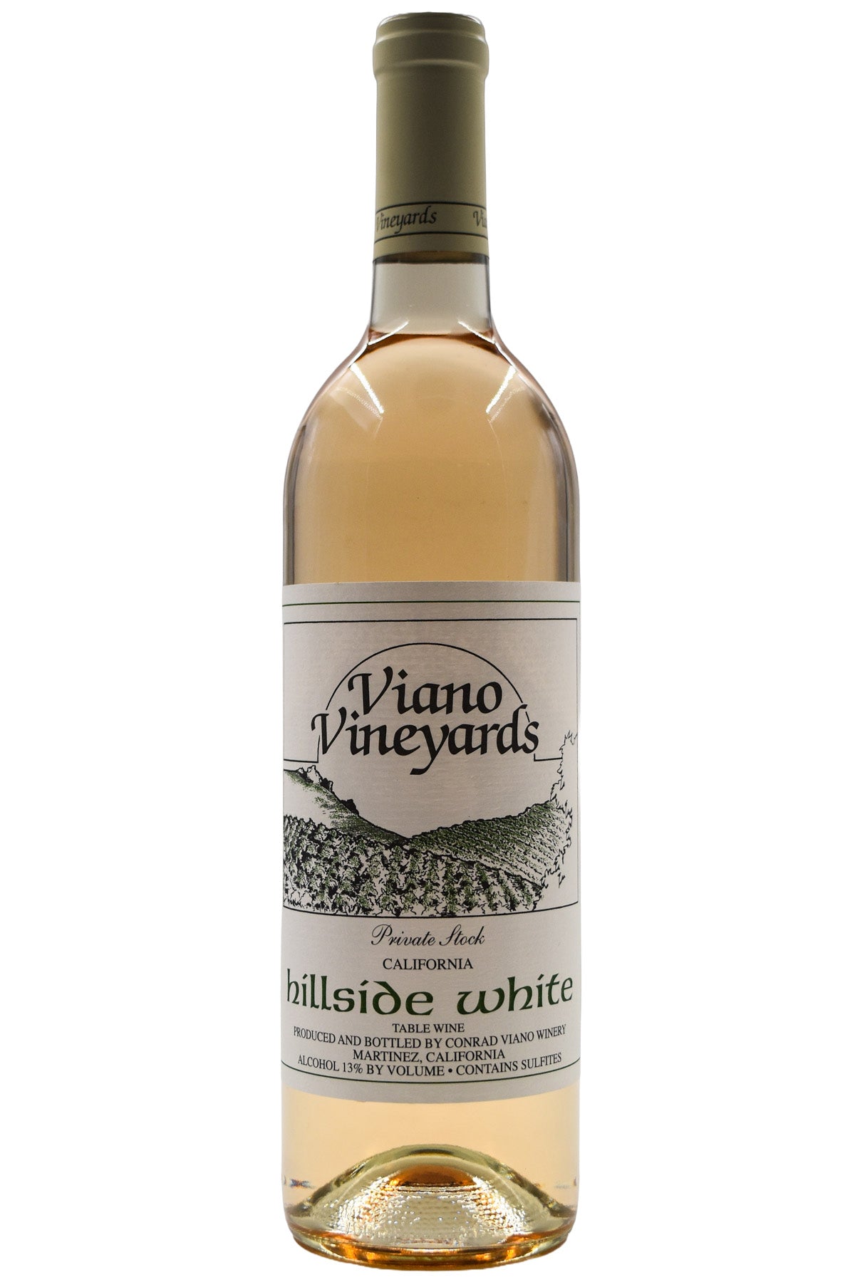 Bottle of Viano Vineyards Contra Costa Co. Estate Hillside White NV-White Wine-Flatiron SF
