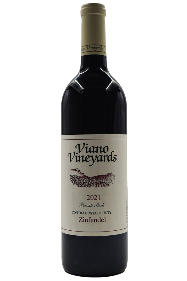 Bottle of Viano Vineyards Contra Costa Co. Estate Zinfandel 2021-Red Wine-Flatiron SF
