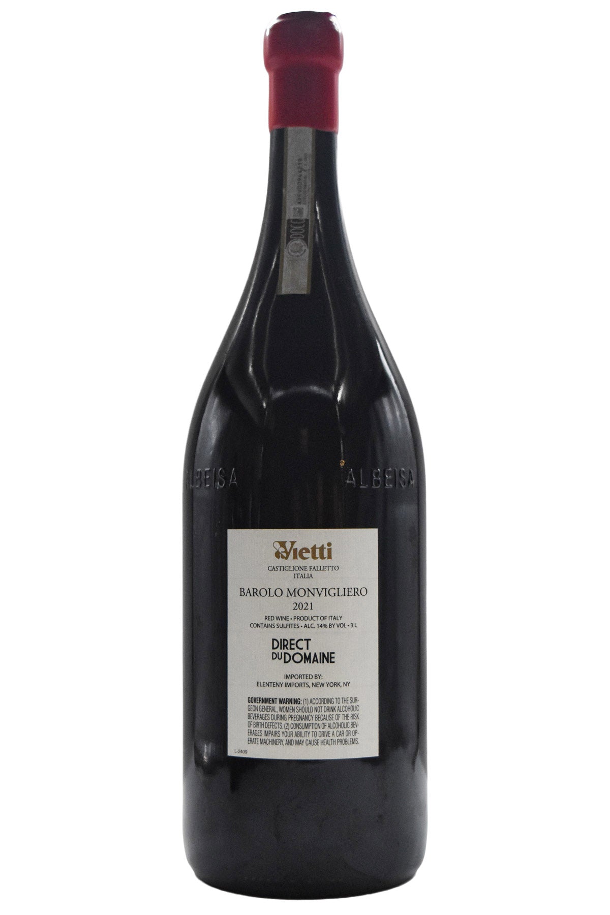Bottle of Vietti Barolo Monvigliero 2021 (3L)-Red Wine-Flatiron SF