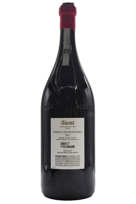 Bottle of Vietti Barolo Monvigliero 2021 (3L)-Red Wine-Flatiron SF