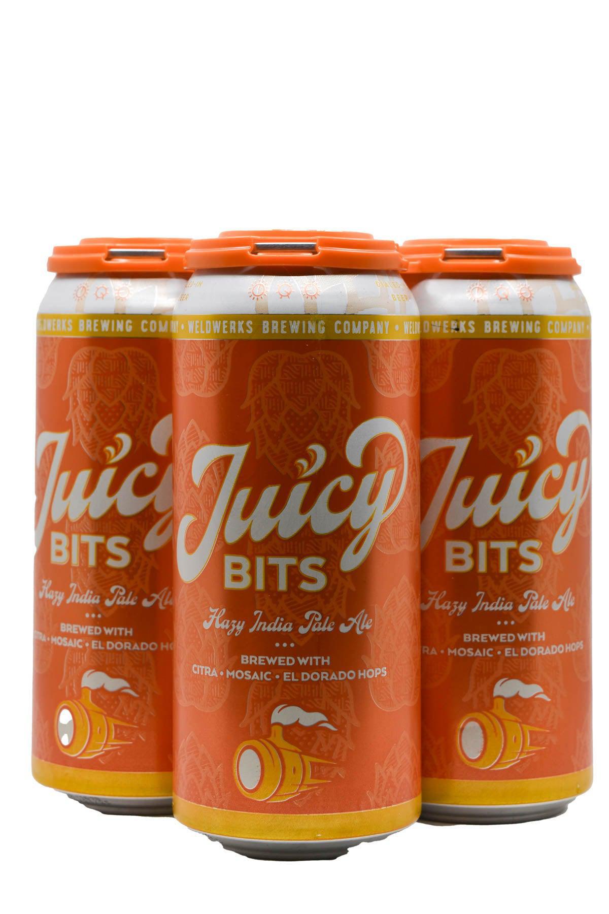 Bottle of Weldwerks Juicy Bits Hazy IPA 4pk (16oz)-Beer-Flatiron SF