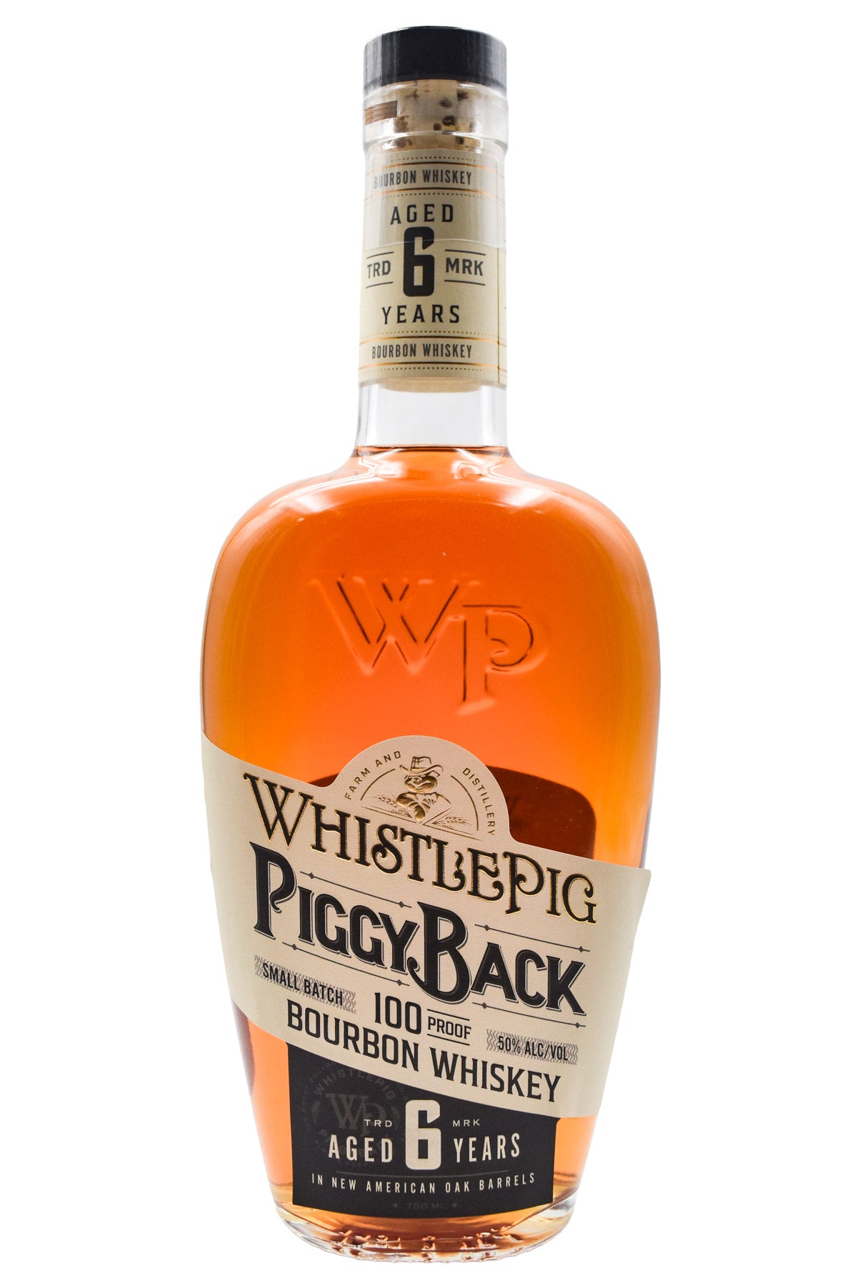 Bottle of WhistlePig PiggyBack 6 Year Bourbon Whiskey-Spirits-Flatiron SF