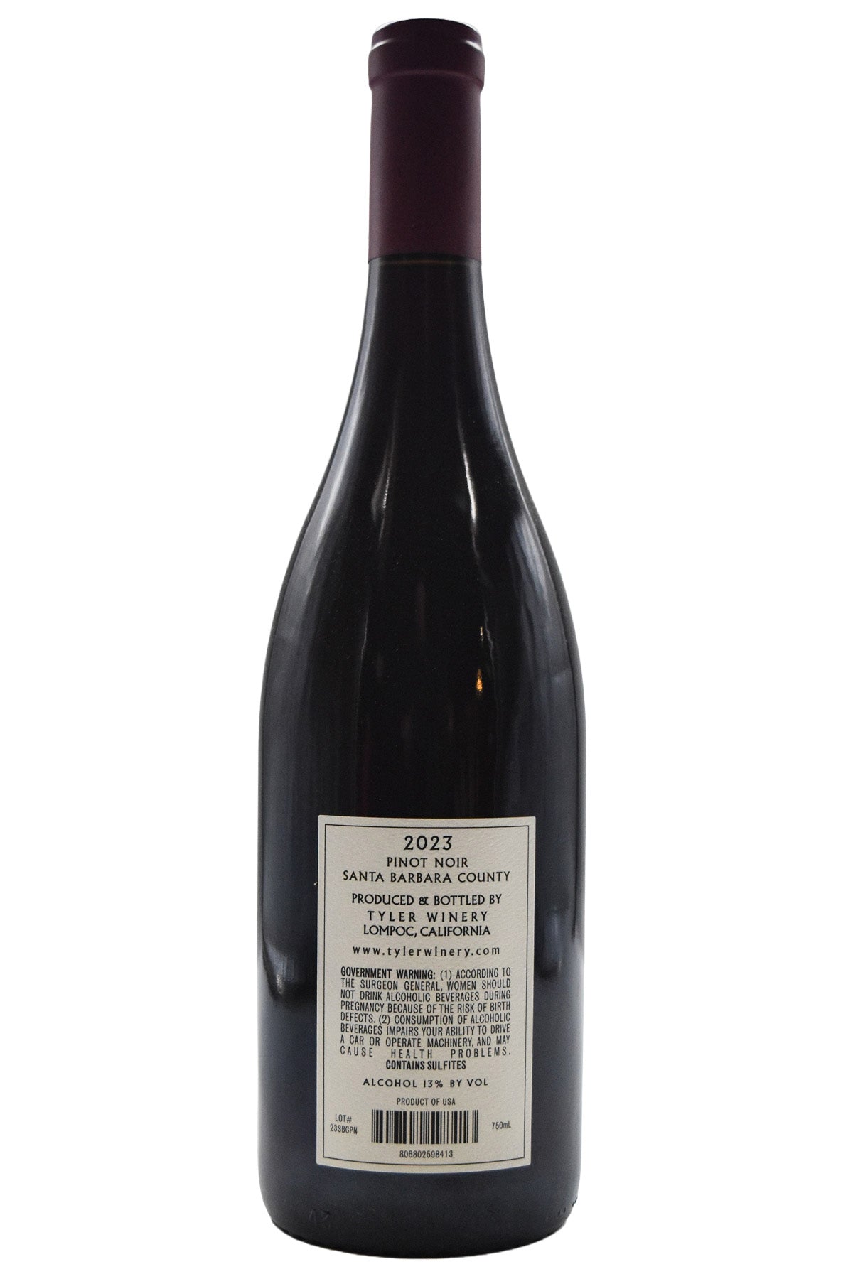 Bottle of Tyler Santa Barbara County Pinot Noir 2023-Red Wine-Flatiron SF