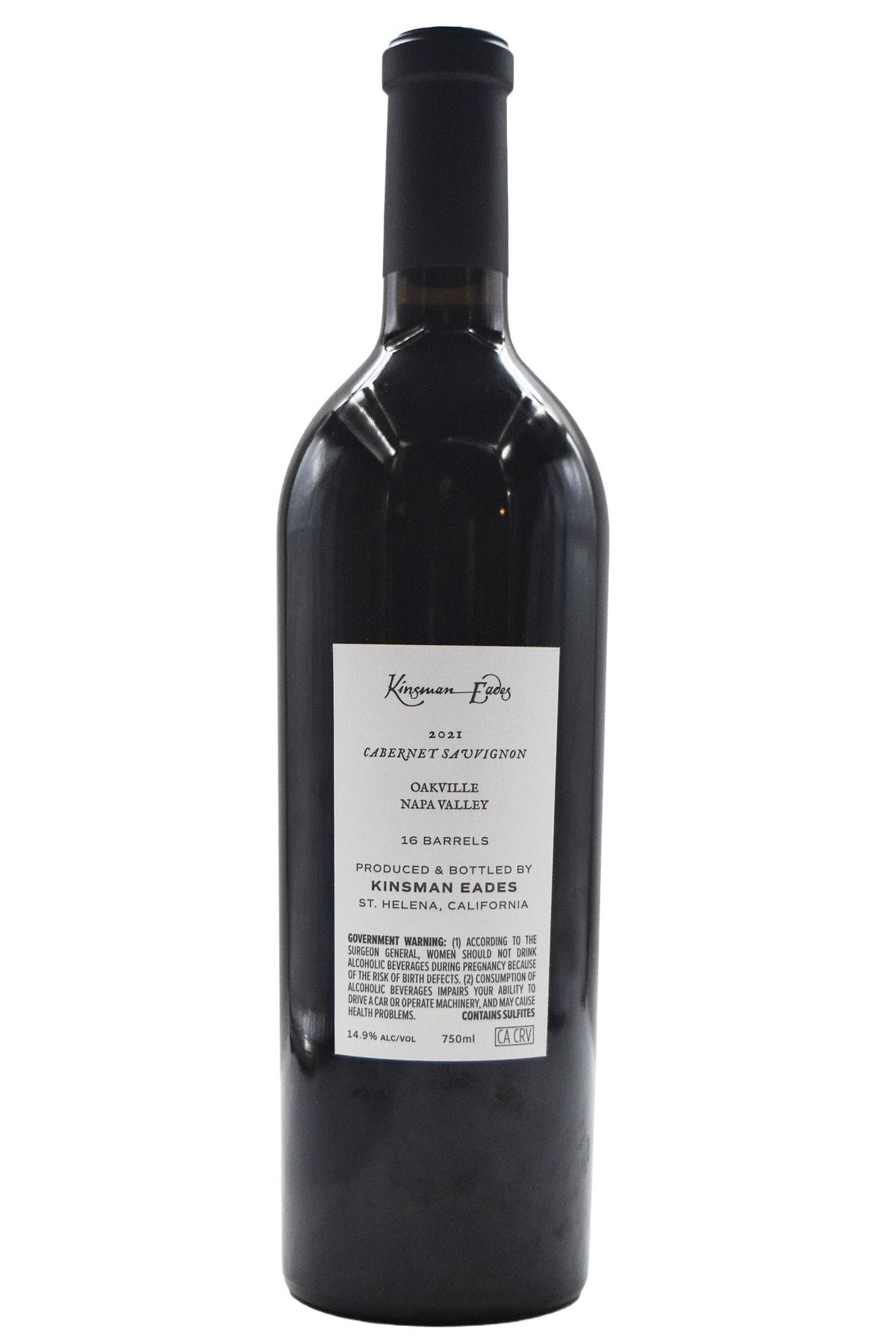 Bottle of Kinsman Eades Napa Valley Cabernet Sauvignon Kaanos 2021-Red Wine-Flatiron SF