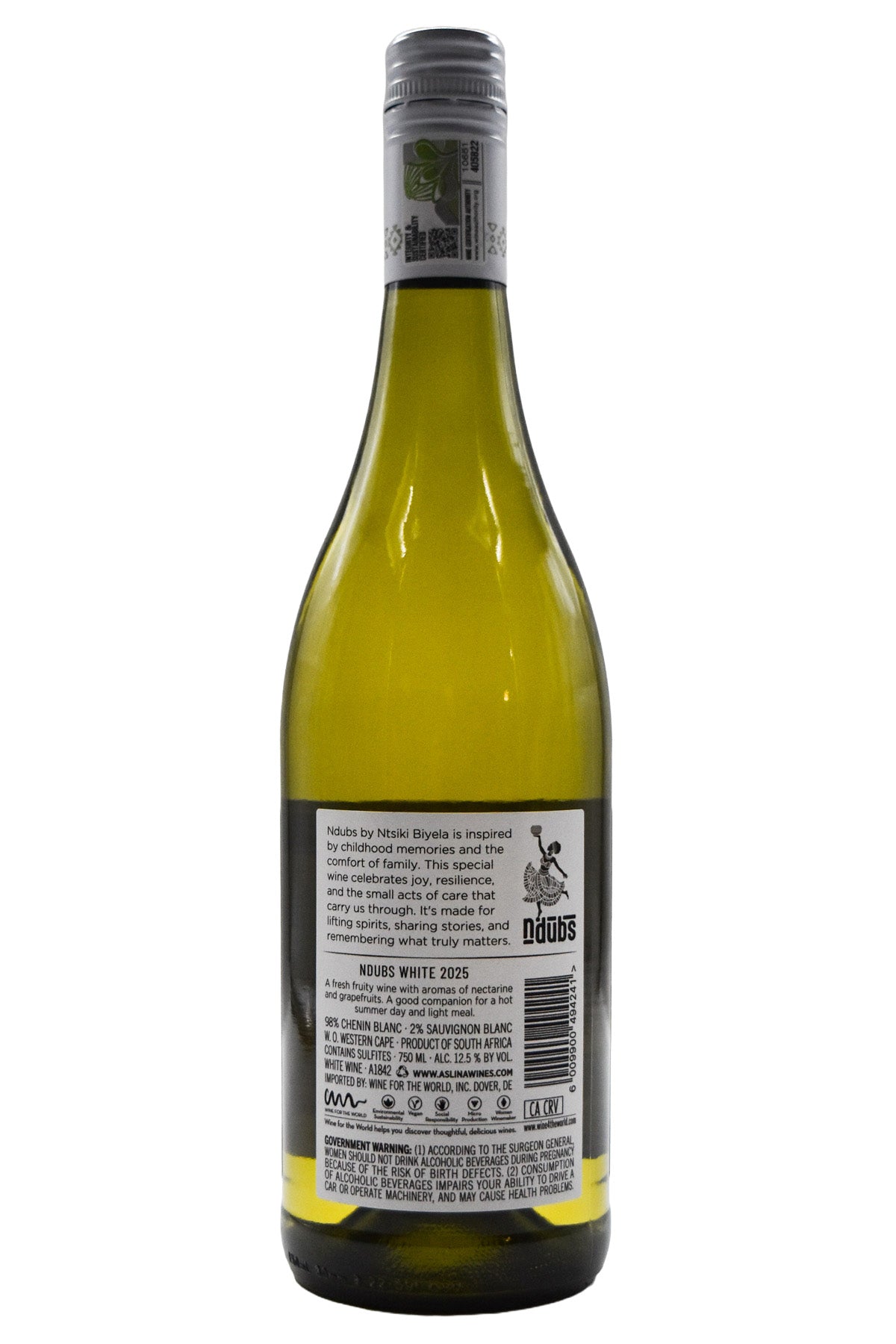 Bottle of Aslina Wines Western Cape White Ndubs 2025-White Wine-Flatiron SF