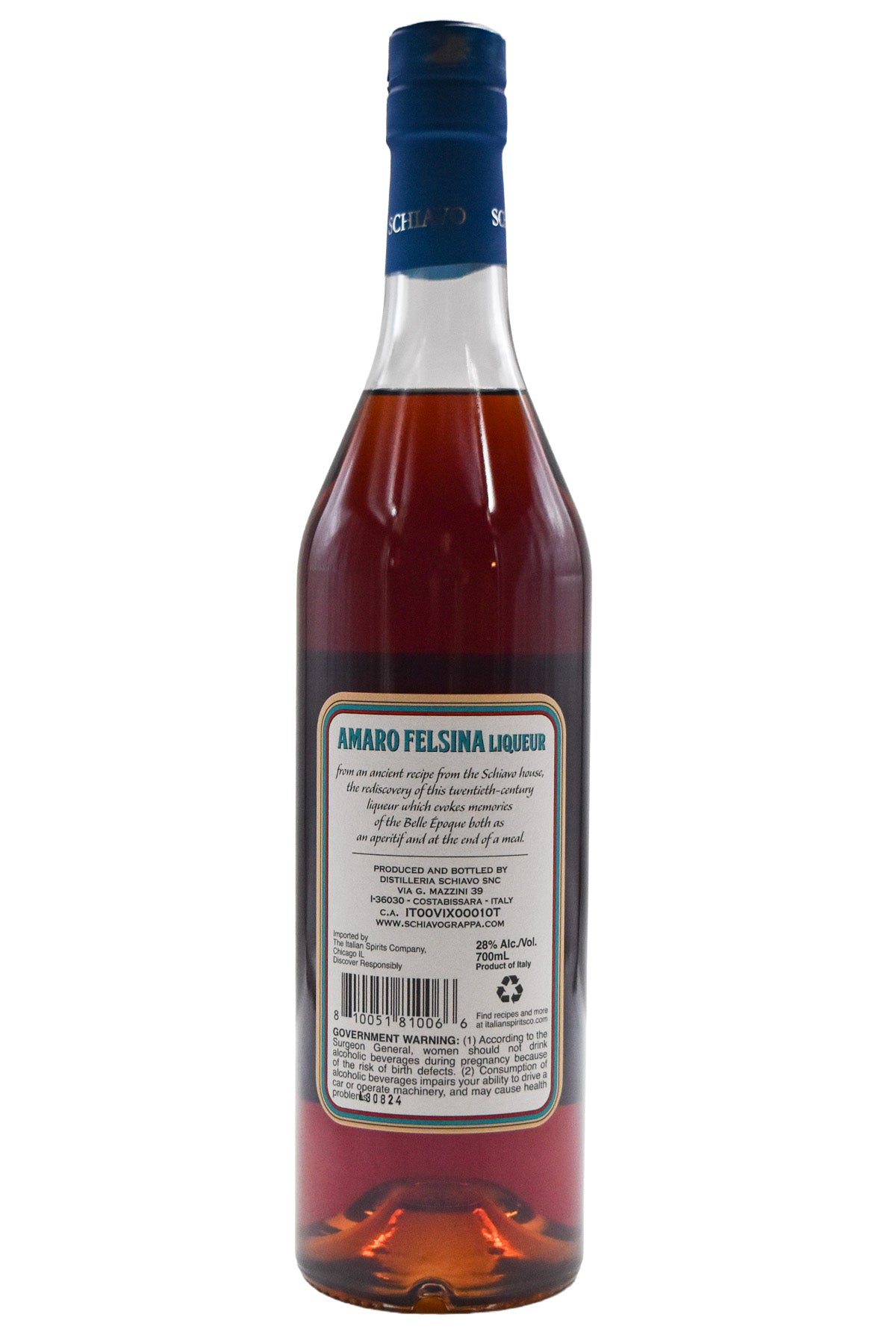 Bottle of Schiavo Amaro Felsina-Spirits-Flatiron SF