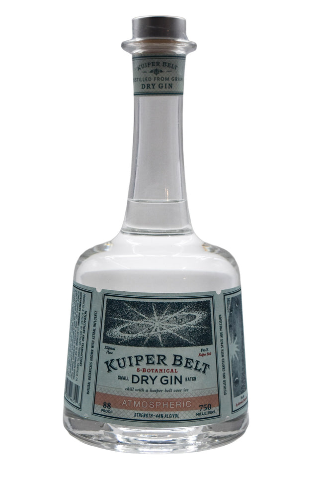 Bottle of Kuiper Belt Small Batch Dry Gin Atmospheric-Spirits-Flatiron SF
