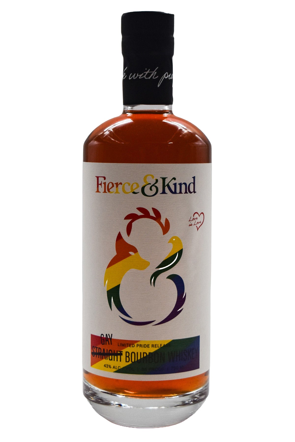 Bottle of Fierce & Kind Gay Bourbon Whiskey-Spirits-Flatiron SF