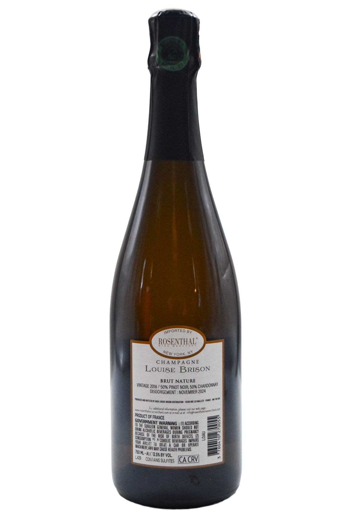 Bottle of Louise Brison Champagne A l'Aube de la Cote des Bar 2018-Sparkling Wine-Flatiron SF
