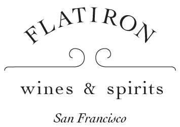 Logo for Flatiron Wines & Spirits location in San Francisco, California.