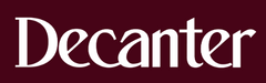 Decanter logo on a dark red background