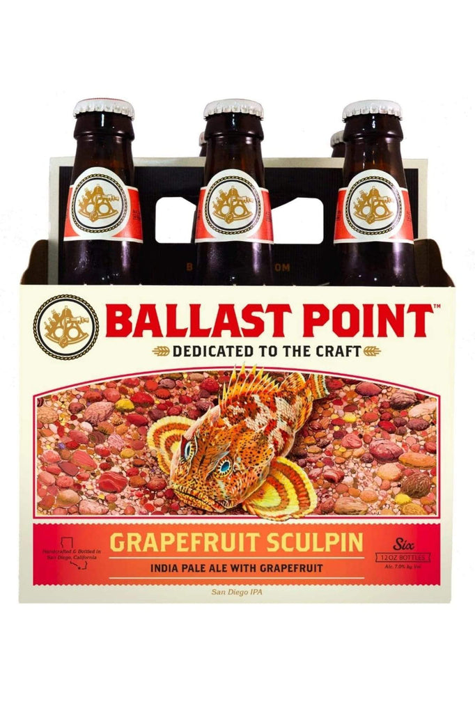 Bottle of Ballast Point Grapefruit Sculpin IPA 6pk-Beer-Flatiron SF
