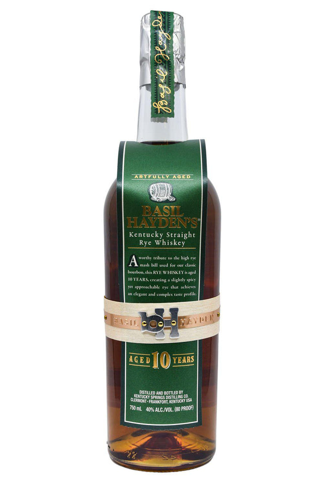 Bottle of Basil Hayden's 10 Year Rye Whiskey-Spirits-Flatiron SF