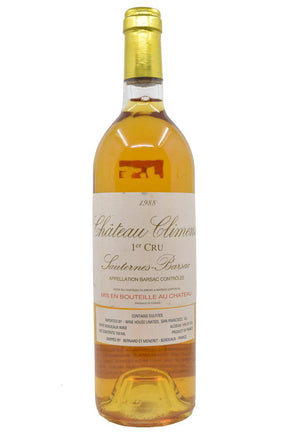 Bottle of Chateau Climens Sauternes-Barsac 1988-Dessert Wine-Flatiron SF