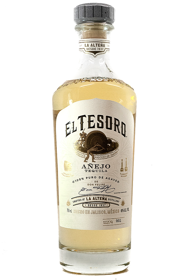 Bottle of El Tesoro Anejo Tequila-Spirits-Flatiron SF