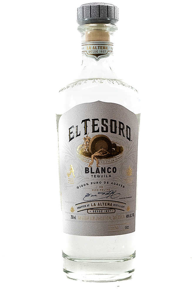 Bottle of El Tesoro Blanco Tequila-Spirits-Flatiron SF