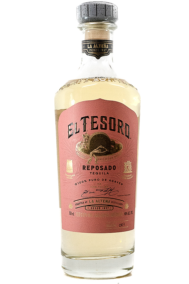 Bottle of El Tesoro Reposado Tequila-Spirits-Flatiron SF