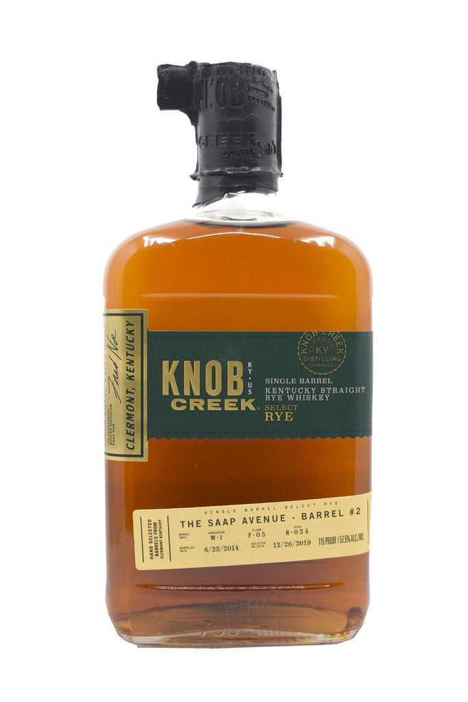 Bottle of Knob Creek Single Barrel Select Rye-Spirits-Flatiron SF