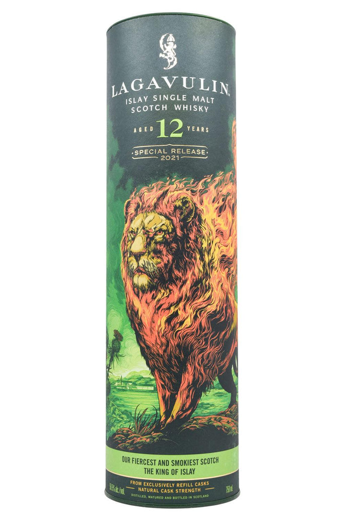 Bottle of Lagavulin 12 Year The Lion's Fire Scotch Special Release 2021 Islay Scotch Whisky-Spirits-Flatiron SF