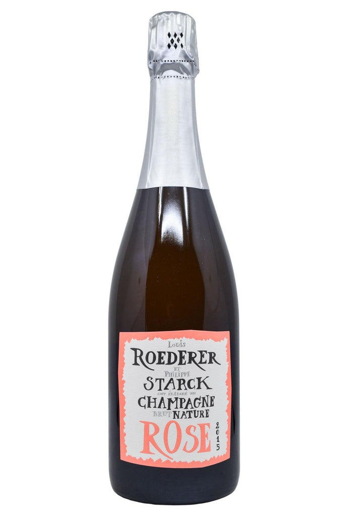 Bottle of Louis Roederer Champagne Rose Brut Nature Philippe Starck 2015-Sparkling Wine-Flatiron SF