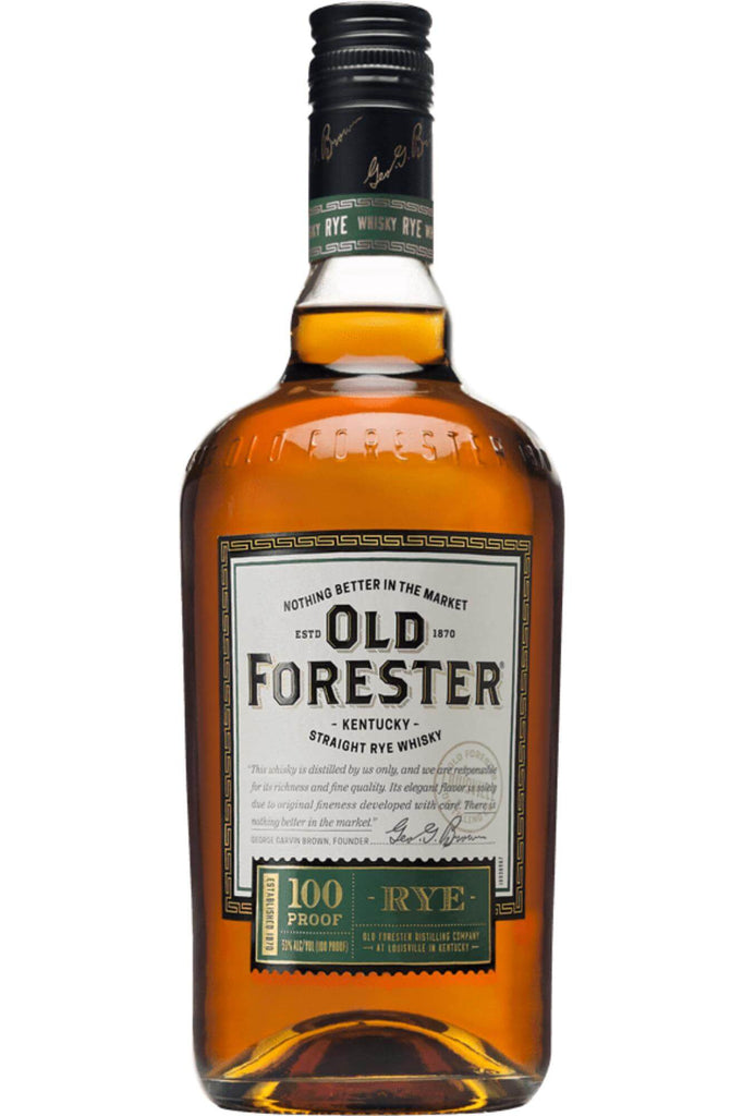 Bottle of Old Forester 100 Proof Rye Whiskey-Spirits-Flatiron SF