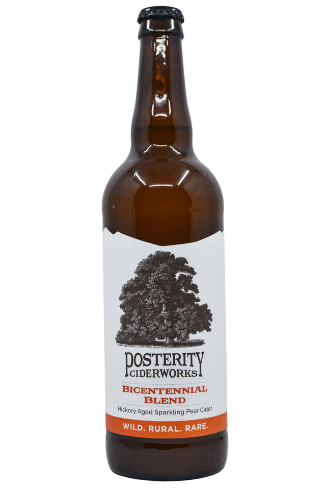 Bottle of Posterity Ciderworks Bicentennial Blend Hickory Aged Sparkling Pear Cider (650ml)-Cider-Flatiron SF