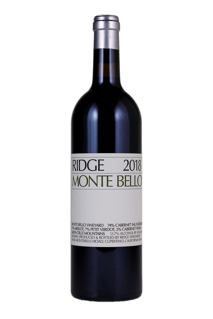 Bottle of Ridge Vineyards Monte Bello 2018-Red Wine-Flatiron SF