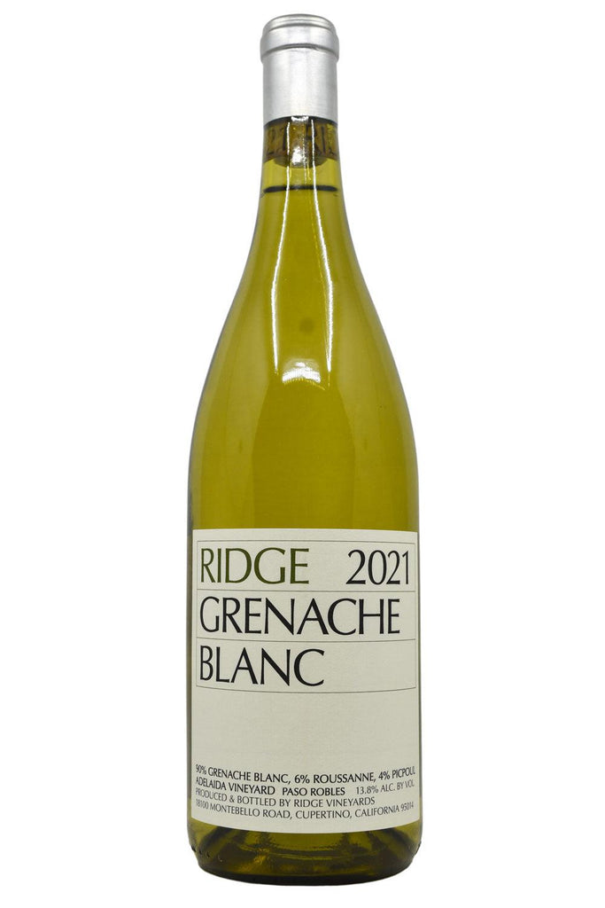 Bottle of Ridge Vineyards Paso Robles Grenache Blanc 2021-White Wine-Flatiron SF