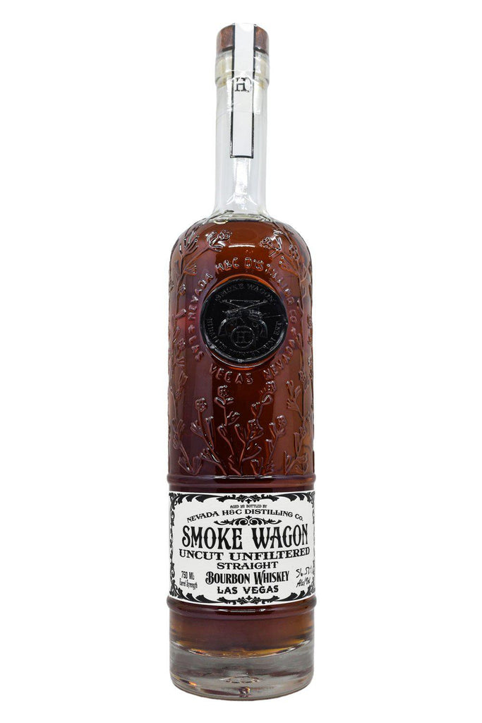 Bottle of Smoke Wagon Uncut Unfiltered Straight Bourbon Whiskey Limited Edition Clear Bottle-Spirits-Flatiron SF