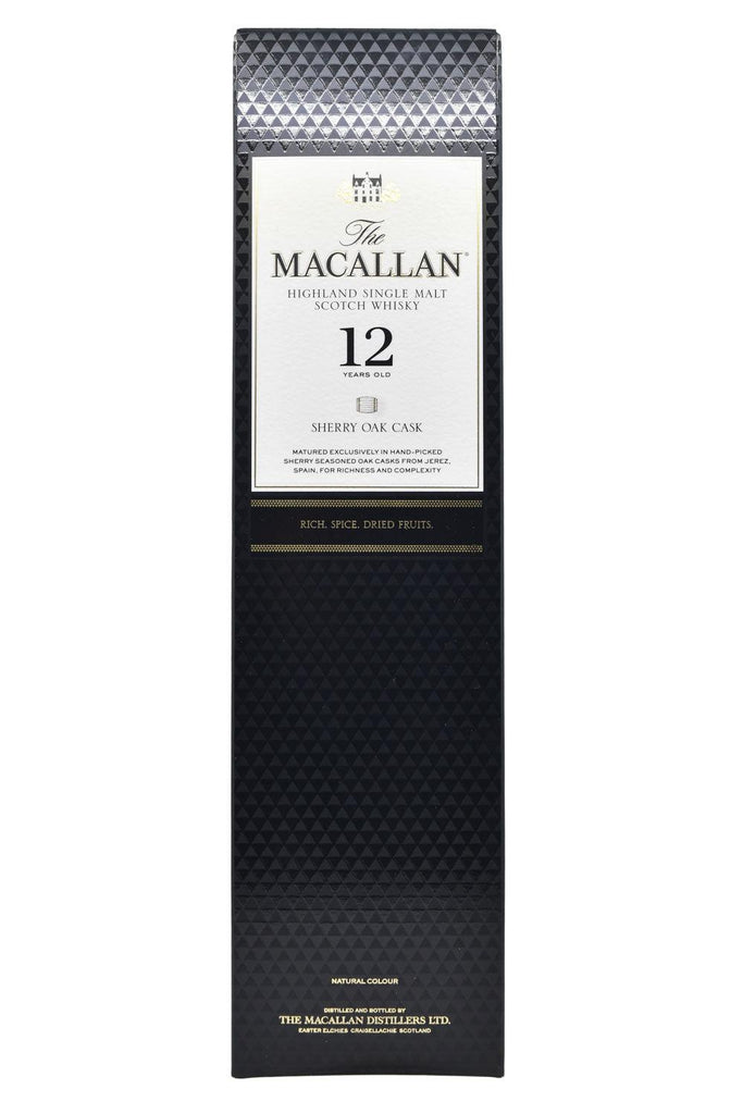 Bottle of The Macallan Single Malt Scotch 12 Year Sherry Oak Cask-Spirits-Flatiron SF