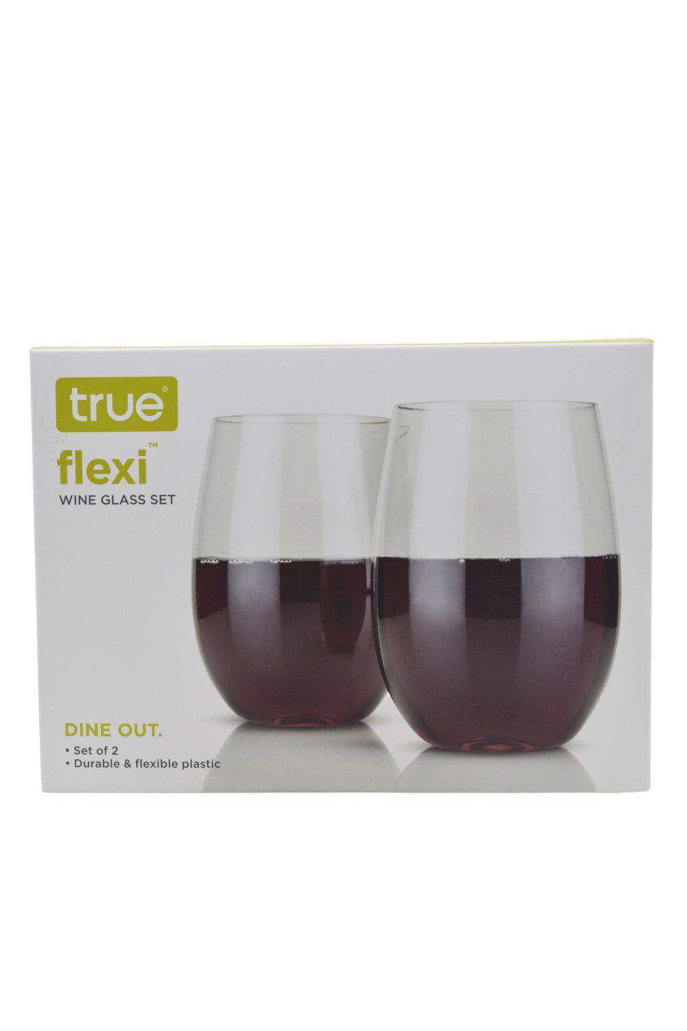 True 3039 Flexi Stemless Wine Glasses, Set of 2