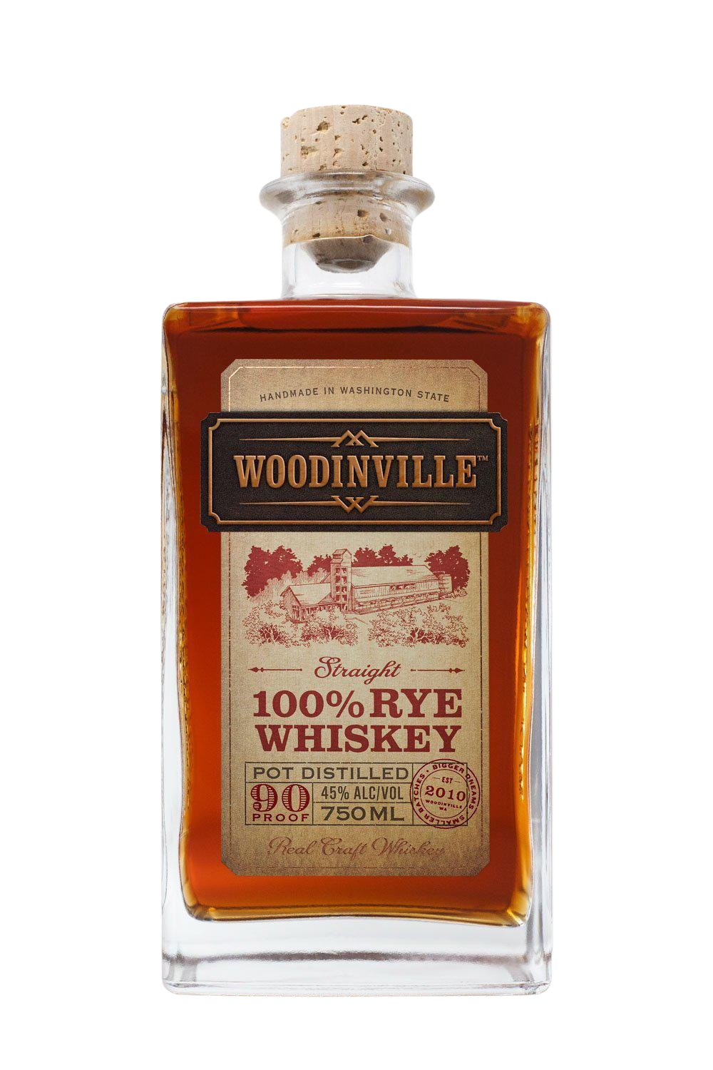 Bottle of Woodinville Washington Straight Rye Whiskey-Spirits-Flatiron SF